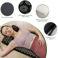 2 x Brand New Acupressure Massage Mat and Acupressure Cushion with Carry Bag Relaxation and Meditation,Acupressure Mat with Cushion,Acupressure Kit Included,Neck and Back Cushion Black Green  - RRP €52.8