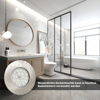 1 x RAW Customer Returns Wondlumi LED recessed spotlight set IP44 bathroom LED spots 230V 5W cold white round nickel ceiling spots 30mm flat 500lm, not dimmable, pack of 6 - RRP €35.28