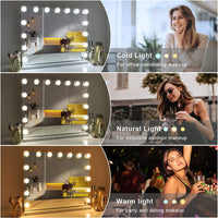 1 x RAW Customer Returns FENCHILIN Hollywood makeup mirror with USB Type C output port, 3 modes adjustable brightness mirror, Hollywood mirror with lighting 15 LED lamps table makeup mirror - RRP €114.08