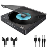 1 x RAW Customer Returns Gueray CD Player Portable with Double Headphone Jacks and Headphones Discman with Built-in 1200mAh Rechargeable Lithium Battery Supports Touch Button and Memory Function 3.5 to 3.5mm AUX Cable - RRP €44.69