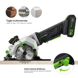 1 x RAW Customer Returns GALAX PRO Circular Saw 20V 40W Cordless Circular Saw, Speed 3400 rpm, Cutting Angle 42.8 mm 90 , 28 mm 45 , Safety Knob, Laser Guide, 115 mm Blades, Suitable for wood ,PVC - RRP €77.99