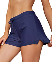 1 x RAW Customer Returns SHEKINI Women s Short Boxer Shorts with Side Split Tankini Swimming Shorts Swimming Trunks Summer Adjustable Bikini Bottoms Sporty Swimming Shorts Dark Blue, M  - RRP €27.76