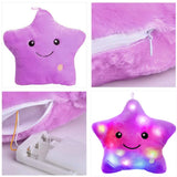 1 x RAW Customer Returns LED star pillow, star plush pillow, LED star-shaped pillow, glowing children s pillow, night light plush pillow, plush soft pillow for children, LED plush pillow, LED light pillow, LED pillow - RRP €18.14