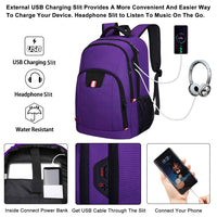 3 x Brand New Della Gao Anti-theft and waterproof backpack with USB slot for work, travel, for men and women, it is suitable for 15.6 inch laptops, purple - RRP €114.69