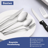 1 x RAW Customer Returns Cutlery set for 6 people, Bastwe 36-piece stainless steel cutlery set with steak knife, high-quality knife, fork, spoon for family party hotel, highly polished and dishwasher safe - RRP €22.99