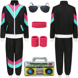 1 x RAW Customer Returns 80s Costume Tracksuit Pop Art for Retro Style Bad Taste Party Assi Suit Proll Suit Assi Years 80s 90s Outfit Clothing Accessories for Women Men Jogging Suit Pink G045XXL - RRP €40.33