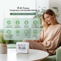 1 x RAW Customer Returns Inkbird WiFi Thermometer Hygrometer, IBS-TH5 Temperature Humidity Sensor with Large E-ink Screen, APP Control, Support Export Data, Temperature and Humidity Monitor for Home, Office, Room - RRP €69.99