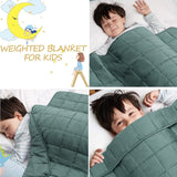 1 x RAW Customer Returns RECYCO Children s Weighted Blanket 2.3kg 90x120cm Heavy Cotton Blanket with Glass Beads Therapy Blanket Sleep Aid Stress Relief for Children and Teenagers Green  - RRP €36.29