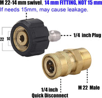 2 x RAW Customer Returns M MINGLE High Pressure Washer Adapter Set M22 to 1 4 Quick Connect Kit, REUSEABLE - RRP €33.44