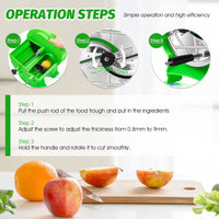 1 x RAW Customer Returns NEWTRY Manual Vegetable Cutter, Disc-Shaped, 0.8-9mm Adjustable for Fruits and Vegetables, Highly Productive for Home, Small Catering, Cutting Onions, Cucumbers, Lemons, etc. - RRP €98.82