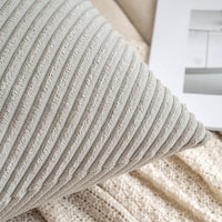 1 x Brand New MIULEE Set of 2 Cushion Covers Diagonal Striped Corduroy Throw Pillow Covers Decorative Throw Pillow Covers Sofas Living Room 50X50cm 20X20 Inch,Light Gray - RRP €19.2