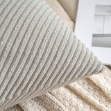 1 x Brand New MIULEE Set of 2 Cushion Covers Diagonal Striped Corduroy Throw Pillow Covers Decorative Throw Pillow Covers Sofas Living Room 50X50cm 20X20 Inch,Light Gray - RRP €19.2