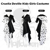 10 x Brand New Cruella Devil Costume Hooded Coat Cardigan - Evil Madame Dress Cardigan - Cruella Deville Costumes Movie Character Disguise Girls for Carnival Halloween Party S  - RRP €216.2