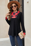 1 x Brand New BDTECAOR Tunic Women s Pullover Long Sleeve Turtleneck Blouses Tunics for Women Checked Long Shirt Women s Casual for Leggings Red Black Checked M - RRP €29.23