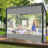 1 x RAW Customer Returns Jueraori Transparent Waterproof Outdoor Curtain, 0.6MM PVC Gazebo Side Panels with Eyelets, Outdoor Waterproof Clear Tarpaulin for Pergola Balcony Garage Terrace, 3 Sizes - RRP €51.99