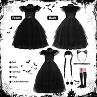 1 x RAW Customer Returns Raveparty Black dress for girls and women, Halloween costume, carnival costume, women s costume. - RRP €31.99