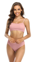 1 x RAW Customer Returns SHEKINI Women s Two Piece Swimsuit Adjustable Halter Folds Vest Bikini Top Elegant Two Piece Swimsuit Triangle Bikini Bottoms XL,Nude Pink G  - RRP €36.95