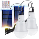 1 x RAW Customer Returns TechKen Pack of 2 solar light bulbs outdoor with light sensor and remote control, solar lamps hanging solar lights solar bulbs solar bulb light solar camping LED lamp solar light lighting solar lights - RRP €24.19