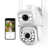 1 x RAW Customer Returns ANBIUX 2.5K 6MP outdoor surveillance camera with dual lens, 355 PTZ camera surveillance outside, WLAN camera outdoor with night vision in color, automatic tracking, 2-way audio, IP66 - RRP €49.99