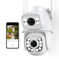 1 x RAW Customer Returns ANBIUX 2K Outdoor WiFi Surveillance Camera with Double Lens, PTZ Home Surveillance IP Camera, Security Camera with Color Night Vision, Automatic Tracking, Two-Way Audio, IP66 - RRP €49.99