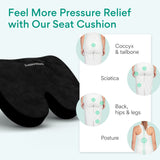 6 x RAW Customer Returns PREMIUM coccyx seat cushion with antibacterial, breathable cover - orthopedic seat cushion for office chair car house - sciatica, coccyx and back comfort - developed by doctors - RRP €159.72