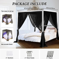 1 x RAW Customer Returns South to East Canopy Bed Curtains with 4 Corner Posts for Adults Mosquito Net for Bed Luxury Bed Curtains for Bedroom Decoration Tear Resistant Polyester - RRP €42.99