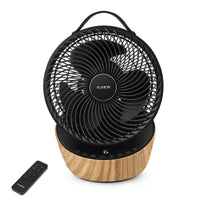 1 x RAW Customer Returns 4UMOR fan quiet 20dB 7.6m s Turbo 21W DC Motor 12 speeds table fan very quiet 3D air circulation for 30m 8H timer fan bedroom office black - RRP €70.58