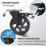 1 x RAW Customer Returns RRIUTO 4 swivel castors with brake, 125 mm transport castors with brake, beach chair castors, furniture castors for furniture, trolley, table, load capacity 800KG - RRP €40.99