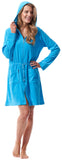 1 x RAW Customer Returns Morgenstern women s bathrobe short zip and hood turquoise bathing jacket small S cotton women s soft terry zip short light - RRP €40.28