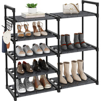 1 x RAW Customer Returns SZCSHOOL shoe rack with 5 levels, metal shoe stand, narrow shoe storage, shoe shelves, for living room, entrance, dressing room, bedroom, shoe rack, space-saving, 82.5 x 30.5 x 85 cm, black - RRP €38.3