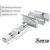 1 x RAW Customer Returns Kanzy Safety Razor Men and Women with 10 Blades Stainless Steel, Wet Shaver Safety Razor Works with All Double Edge Razor Blades Safety Razor Set - RRP €14.45