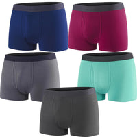 1 x Brand New ZENGVEE Men s Pack of 5 Boxer Shorts Without Scratching Notes Men s Underwear Bamboo Fiber N2-Black Gray Navy Red Green-S  - RRP €27.6