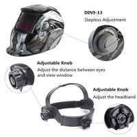 1 x RAW Customer Returns LESOLEIL automatic welding helmet, welding helmets, automatic darkening welding umbrella with 2 replacement lenses, wide shade DIN 9-13 for MIG MAG TIG - RRP €46.72