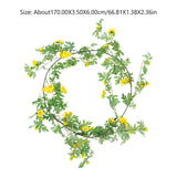 5 x Brand New Happyyami Artificial Daisy Vine Flower Garland Lifelike Silk Decorative Wall Hanging Plant for Wedding Arch Door Flower Arrangement Garden Bedroom Office Decoration Yellow - RRP €102.0