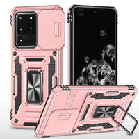 1 x Brand New Case Compatible with Samsung Galaxy S20 Ultra, Sliding Lens Cover, 360 Rotatable Support Hard PC Anti-Drop Reinforced Armor Heavy Duty Shockproof Bumper Case Cover, Rose Gold - RRP €20.4