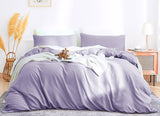 1 x RAW Customer Returns Menkala bed linen 220x240 purple plain colors pleasant violet duvet cover 3 pieces non-iron brushed renforc microfiber lilac reversible bed linen with zipper and 2 pillowcases 80x80 - RRP €32.56