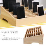 1 x RAW Customer Returns Operitacx Box Cell Phone Storage Box Cell Phone Storage Box Cell Phone Prison Classroom Cell Phone Holder Wooden Box With Wooden Pencils Desktop Cell Phone Organizer Coffee Office Accessories Bag Wooden - RRP €37.09