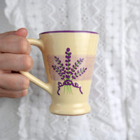 1 x Brand New City to Cottage - Coffee mug cappuccino cup Lavender motif Handmade Coffee cup Ceramic tableware - RRP €20.75