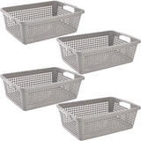 3 x Brand New Hedume Plastic Storage Baskets with Handle 15 x 9.8 x 4.7 Pantry Closet Baskets Large Organization Basket for Kids Room School Office 4 Pack - RRP €61.2