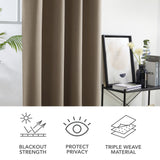 1 x RAW Customer Returns Deconovo Opaque Curtains Eyelet Curtain Opaque Curtain Blackout, 240 x 135 cm Height x Width , Taupe, Set of 2 - RRP €42.95