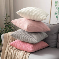 1 x RAW Customer Returns MIULEE Set of 2 cushion covers, corduroy cushion cover, decorative cushion cover, sofa cushion, couch cushion, decorative cushion cover, decorative cushion cover with hidden zip, 45 x 45 cm, pink - RRP €14.62