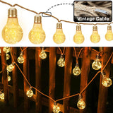 1 x RAW Customer Returns Solar Garland Lights Outdoor, 10.6 Million USB Solar Fairy Lights with Remote Control, 8 Modes 4 Brightness, 20 Shatterproof LED Bulbs, IP65 Patio Lights for Garden Party Festival Decor - RRP €23.18