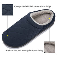 1 x RAW Customer Returns NeedBo Memory Foam Slippers Checked Men s Warm Comfortable Fleece Lined Slippers Non-Slip Slippers Indoor Outdoor Navy 4546 EU - RRP €23.66