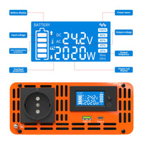 1 x RAW Customer Returns DATOUBOSS Inverter Pure Sine Wave 2000W 4000W Voltage Converter 24V 230V LCD Display and 1x USB 1xtype-c Voltage Converter Pure Sine Wave Inverter Pure Sine Wave - RRP €209.74