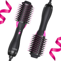 1 x RAW Customer Returns Hot air brush round brush hair dryer styling brush blow dryer brush one-step hair dryer and volumiser plus - ion hot air brush volume brush hot air comb and styler - RRP €38.96