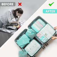 1 x RAW Customer Returns GZBtech Suitcase Organizer Set, 12-Piece Packing Cubes for Suitcase Backpacking, Lightweight Garment Bags for Shoes, Clothes, Underwear, Storage, Ice Blue - RRP €17.47