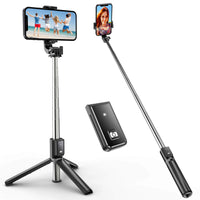 1 x RAW Customer Returns ATUMTEK Selfie Stick Tripod, Extendable Bluetooth Selfie Stick with 100CM TikTok Selfie Stick for iPhone 12 11 11 Pro X XS 8 7 Plus, Samsung Galaxy S10, Huawei and other 4.7 to 6.5 inch smartphones - RRP €18.99