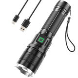 2 x RAW Customer Returns GEARLITE Rechargeable LED Flashlight, 10000 Lumens, Extremely Bright LED Flashlight with 3 Modes, IP65, Waterproof, Zoomable for Camping, Hiking, Outdoor Activities, Emergency - RRP €45.6