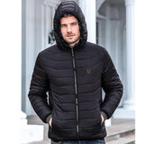 1 x RAW Customer Returns Monave Heated Down Jacket for Men Women, Heated Jacket with 9 Carbon Fiber Heating Pads, 3 Temperature Levels for Motorcycle, Fishing, Skiing, Outdoor Activities, Black, Black, M - RRP €38.75