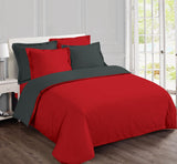 1 x RAW Customer Returns Vision reversible duvet cover, cotton, anthracite red, 240 x 220 cm - RRP €35.98